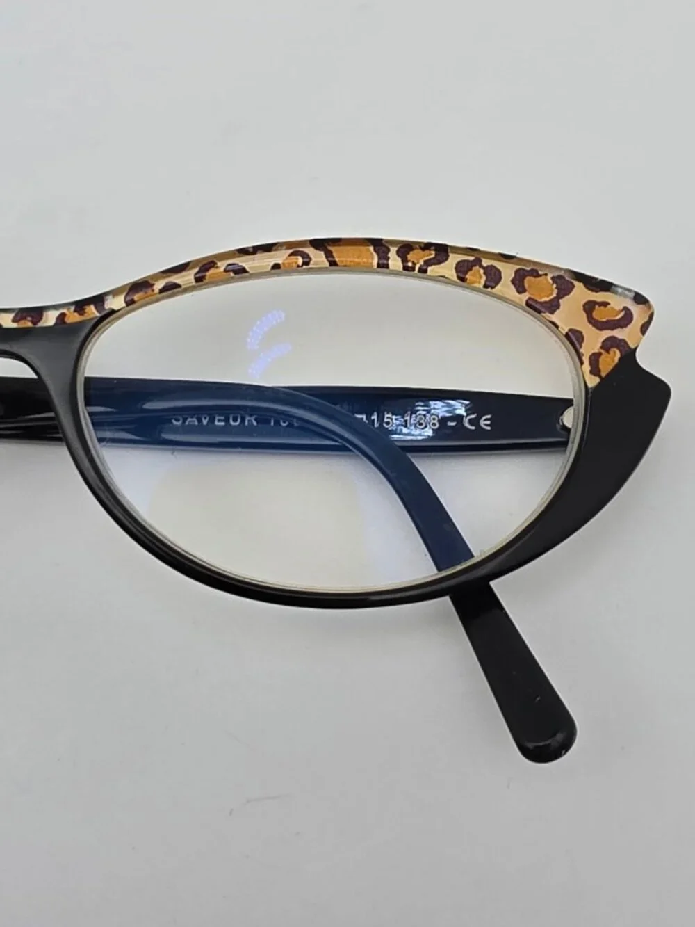 Jean Lafont Paris Saveur 100 Black Leopard Cat Eye Eyeglasses Frame w/ Case 53mm